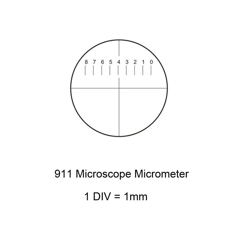 顯微鏡目鏡測微尺 標(biāo)尺8 面積測量尺 網(wǎng)格測微尺 DIV=1 分劃板 FHCW09.911